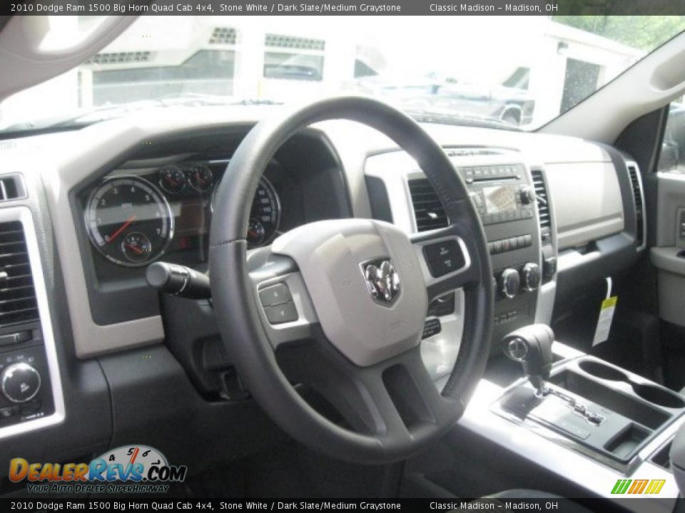 2010 Dodge Ram 1500 Big Horn Quad Cab 4x4 Stone White / Dark Slate/Medium Graystone Photo #10