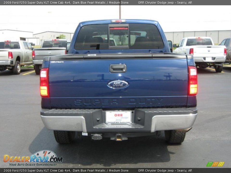 2009 Ford F250 Super Duty XLT Crew Cab 4x4 Dark Blue Pearl Metallic / Medium Stone Photo #6