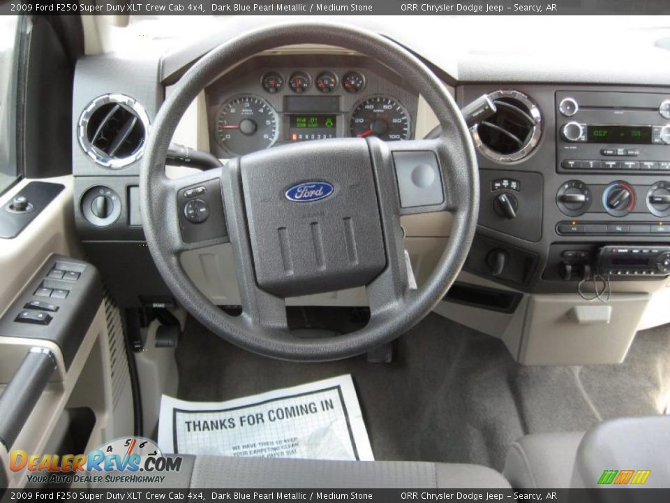2009 Ford F250 Super Duty XLT Crew Cab 4x4 Dark Blue Pearl Metallic / Medium Stone Photo #9