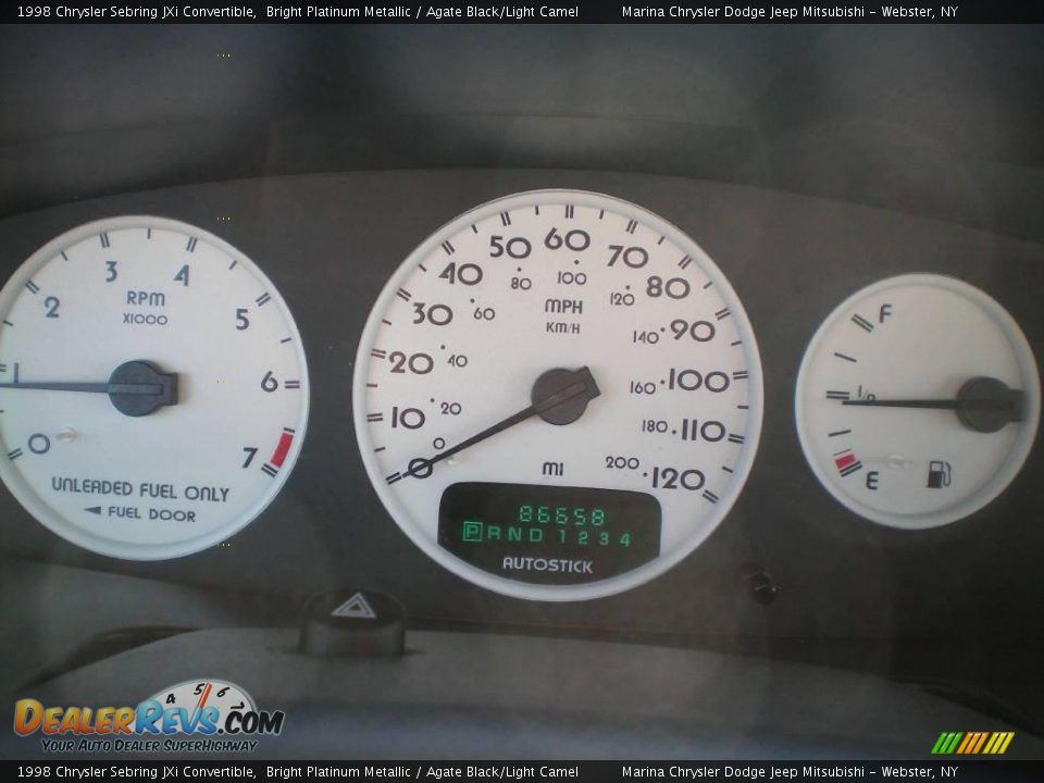 1998 Chrysler Sebring JXi Convertible Bright Platinum Metallic / Agate Black/Light Camel Photo #16