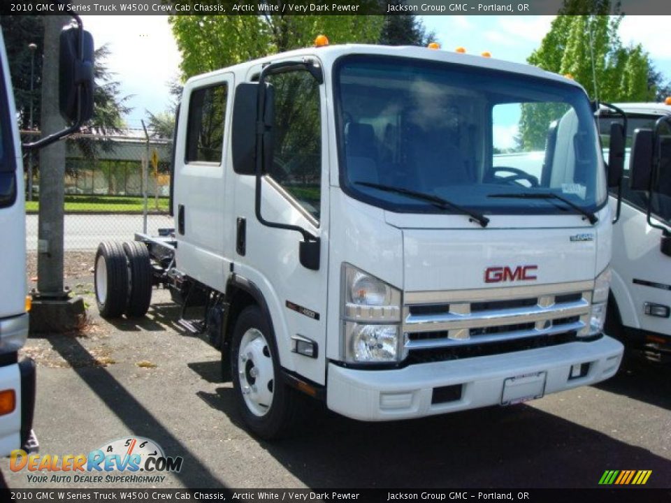 2010 GMC W Series Truck W4500 Crew Cab Chassis Arctic White / Very Dark Pewter Photo #2