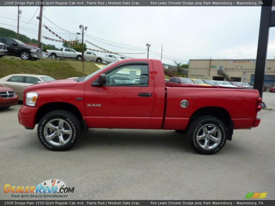 2008 Dodge Ram 1500 Sport Regular Cab 4x4 Flame Red / Medium Slate Gray Photo #2