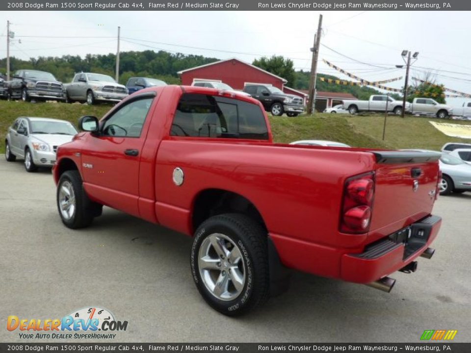 2008 Dodge Ram 1500 Sport Regular Cab 4x4 Flame Red / Medium Slate Gray Photo #3
