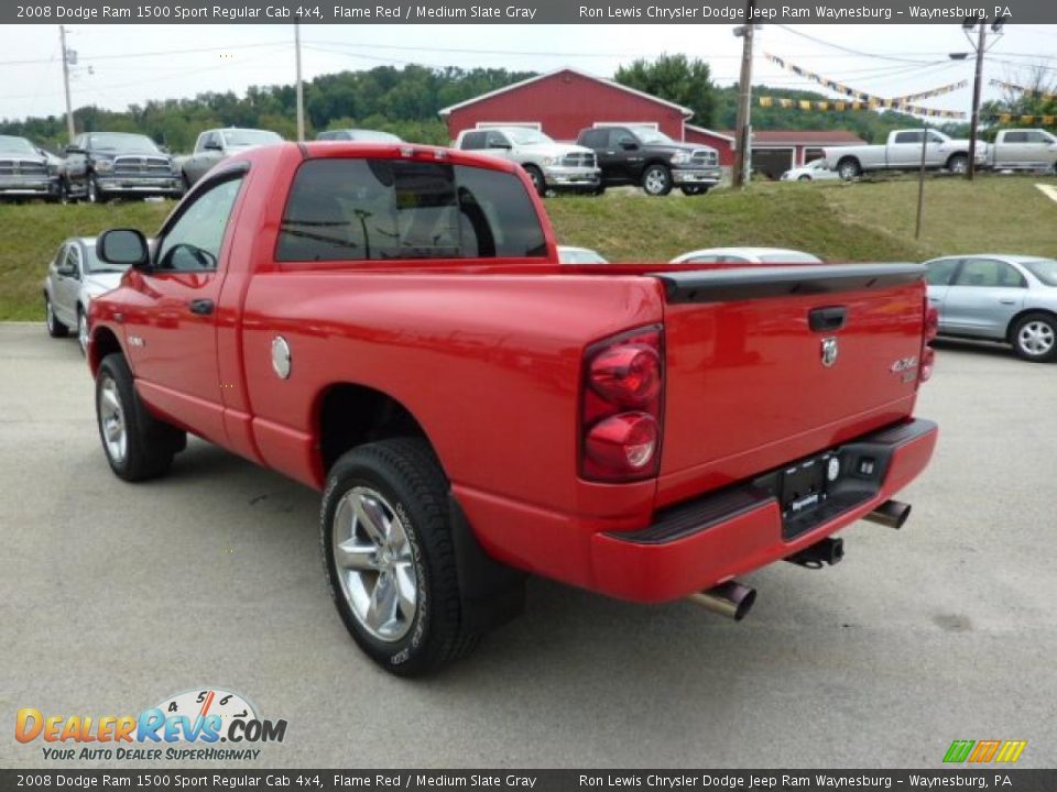 2008 Dodge Ram 1500 Sport Regular Cab 4x4 Flame Red / Medium Slate Gray Photo #4