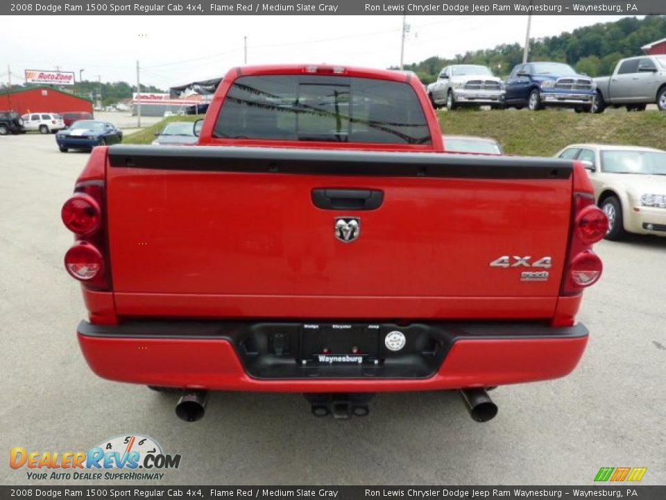 2008 Dodge Ram 1500 Sport Regular Cab 4x4 Flame Red / Medium Slate Gray Photo #5