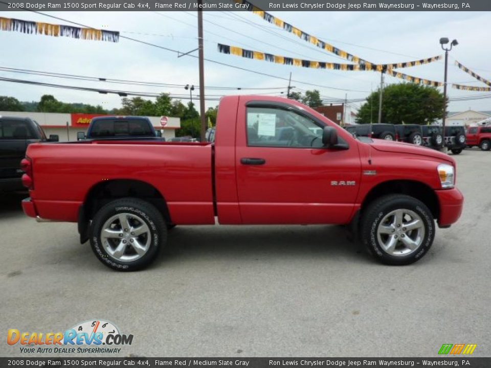 2008 Dodge Ram 1500 Sport Regular Cab 4x4 Flame Red / Medium Slate Gray Photo #7
