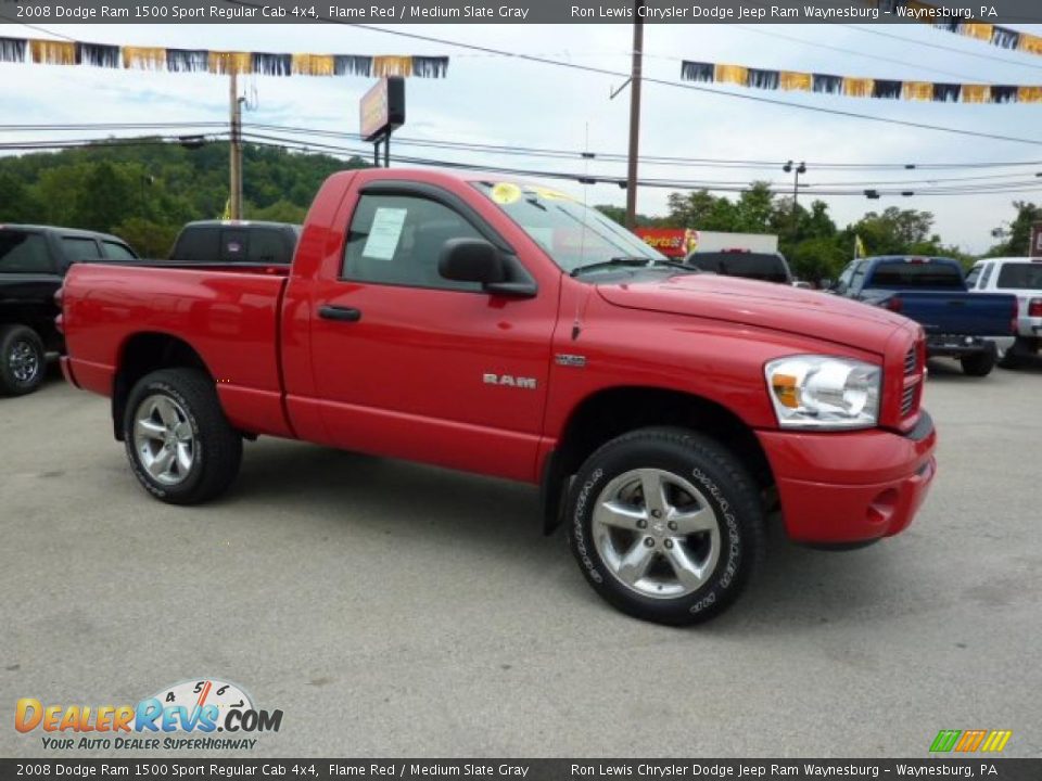 2008 Dodge Ram 1500 Sport Regular Cab 4x4 Flame Red / Medium Slate Gray Photo #8