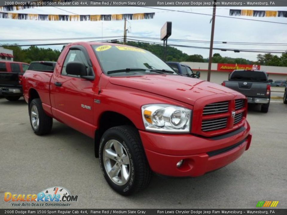 2008 Dodge Ram 1500 Sport Regular Cab 4x4 Flame Red / Medium Slate Gray Photo #9