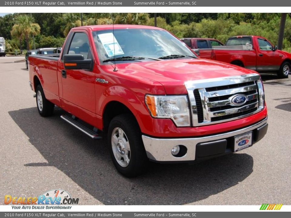 2010 Ford F150 XLT Regular Cab Vermillion Red / Medium Stone Photo #1