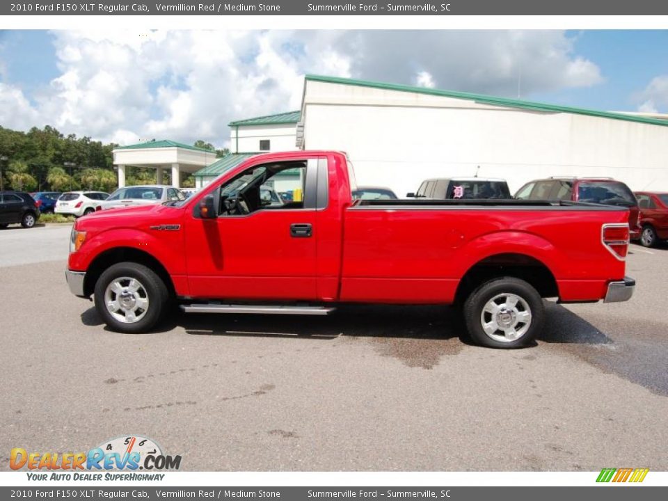 2010 Ford F150 XLT Regular Cab Vermillion Red / Medium Stone Photo #2