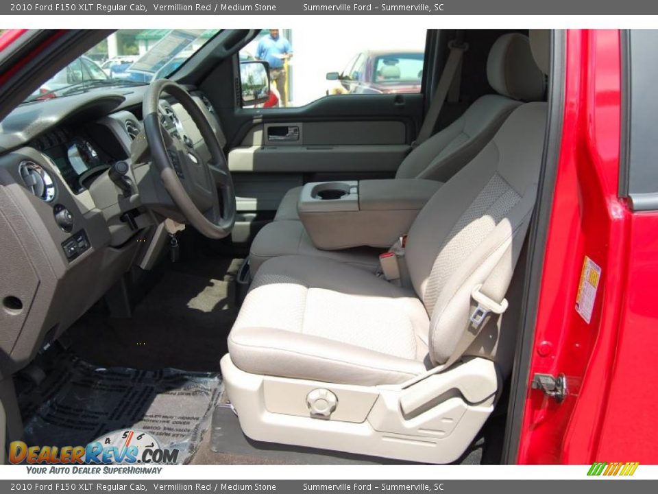 2010 Ford F150 XLT Regular Cab Vermillion Red / Medium Stone Photo #4