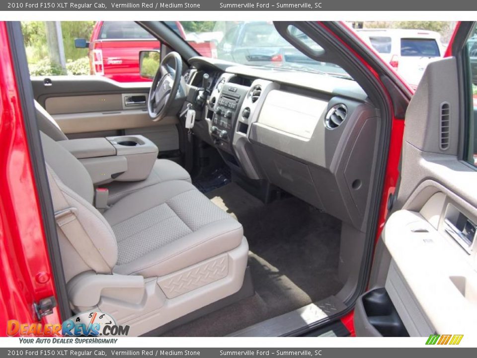 2010 Ford F150 XLT Regular Cab Vermillion Red / Medium Stone Photo #10