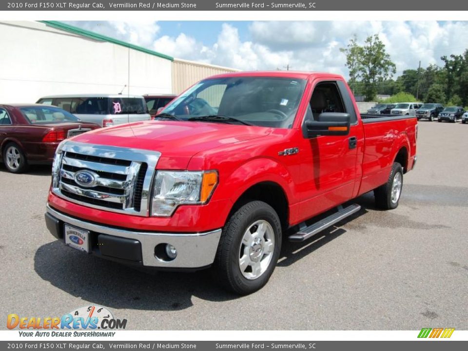 2010 Ford F150 XLT Regular Cab Vermillion Red / Medium Stone Photo #11