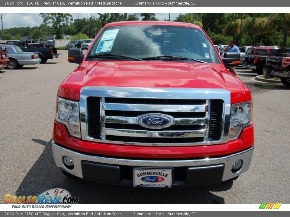 2010 Ford F150 XLT Regular Cab Vermillion Red / Medium Stone Photo #12