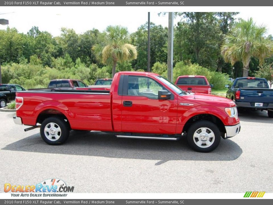 2010 Ford F150 XLT Regular Cab Vermillion Red / Medium Stone Photo #13