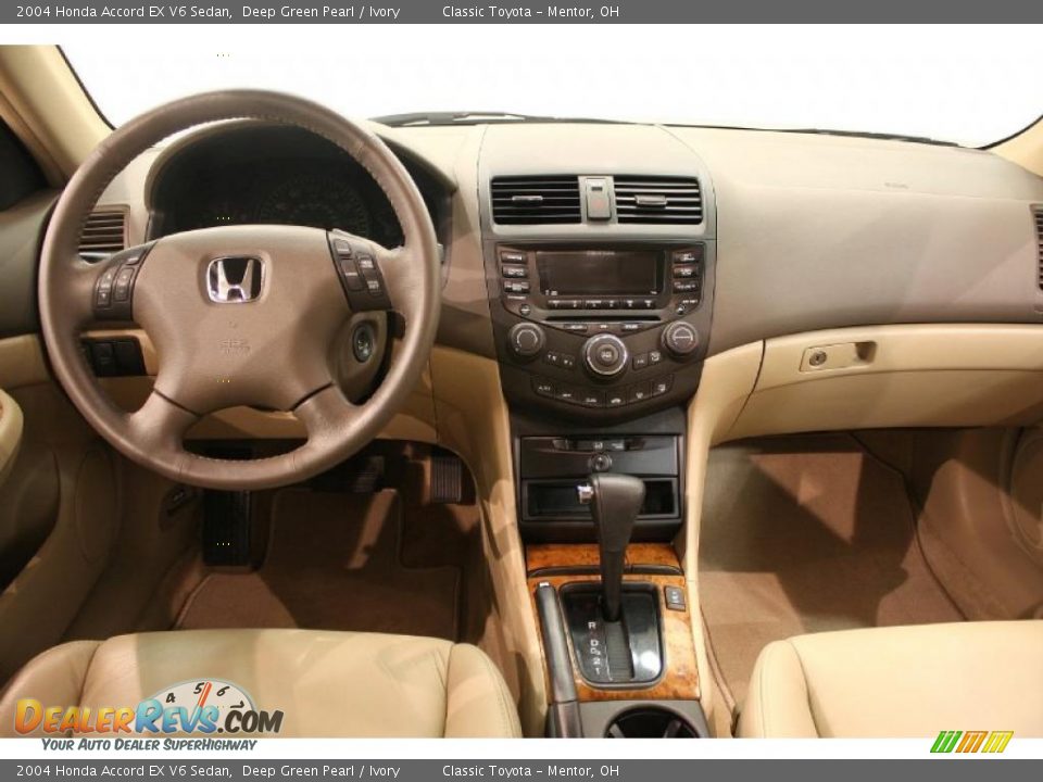 2004 Honda Accord EX V6 Sedan Deep Green Pearl / Ivory Photo #22