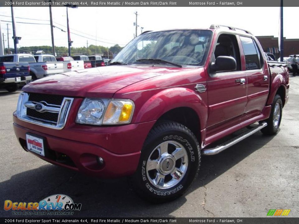 2004 Ford Explorer Sport Trac Adrenalin 4x4 Red Fire Metallic / Medium Dark Flint/Dark Flint Photo #1