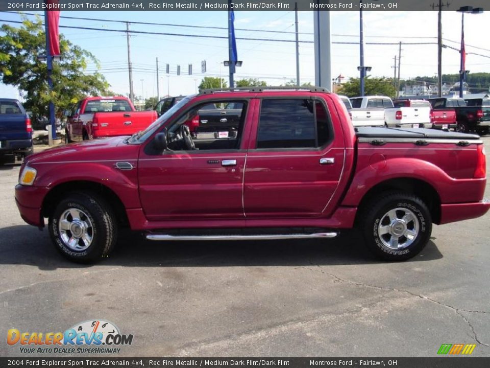 2004 Ford Explorer Sport Trac Adrenalin 4x4 Red Fire Metallic / Medium Dark Flint/Dark Flint Photo #2