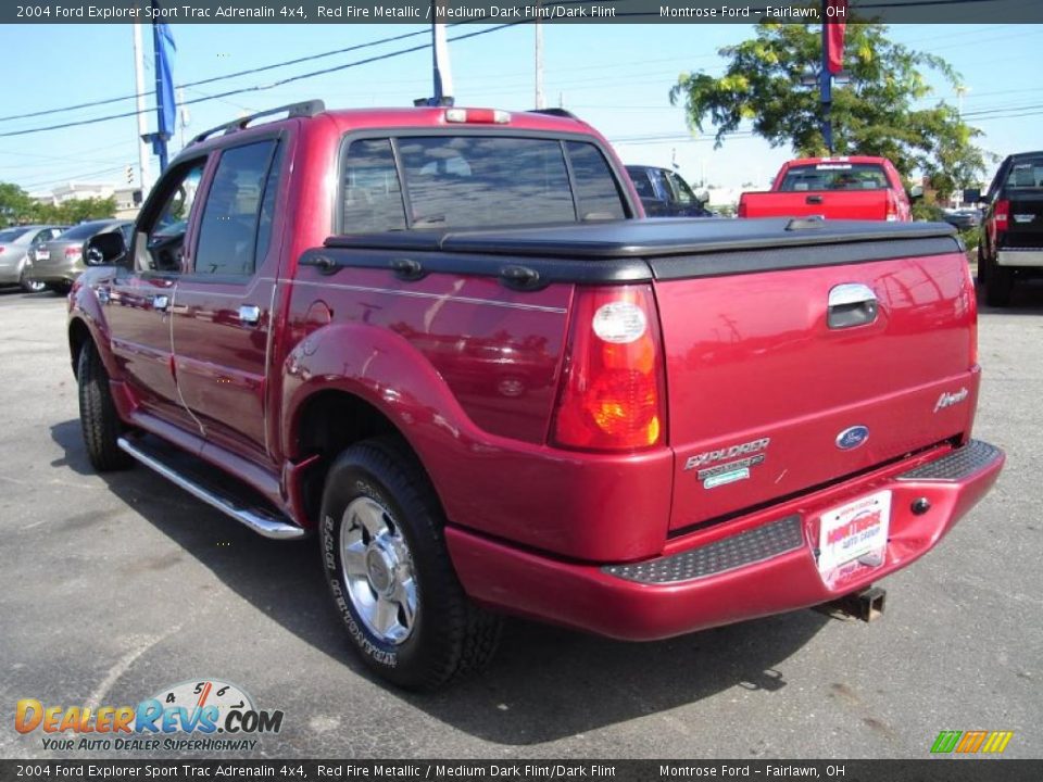 2004 Ford Explorer Sport Trac Adrenalin 4x4 Red Fire Metallic / Medium Dark Flint/Dark Flint Photo #3