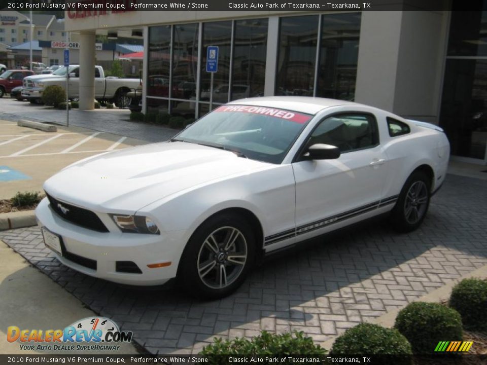 2010 Ford Mustang V6 Premium Coupe Performance White / Stone Photo #1