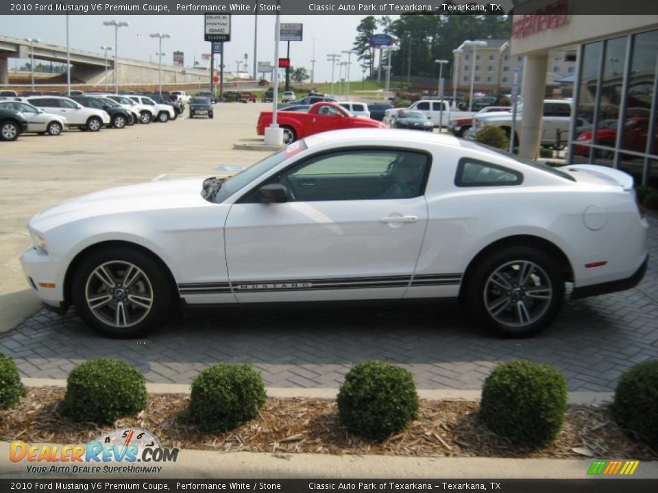 2010 Ford Mustang V6 Premium Coupe Performance White / Stone Photo #2