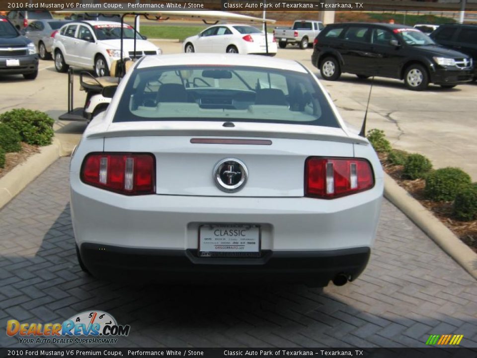 2010 Ford Mustang V6 Premium Coupe Performance White / Stone Photo #4