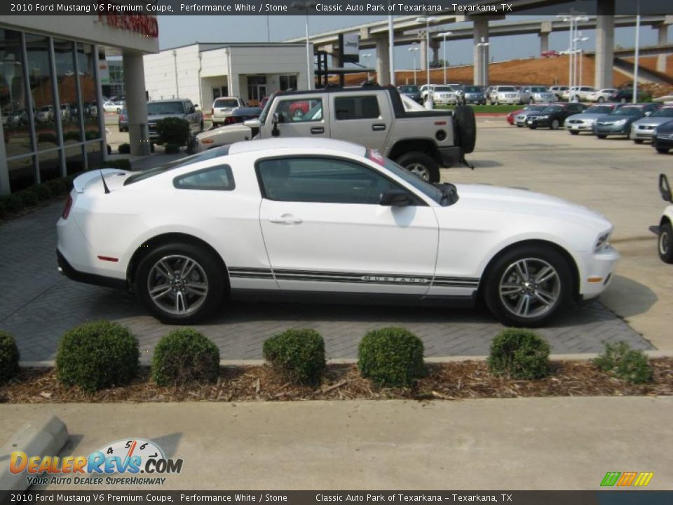 2010 Ford Mustang V6 Premium Coupe Performance White / Stone Photo #6