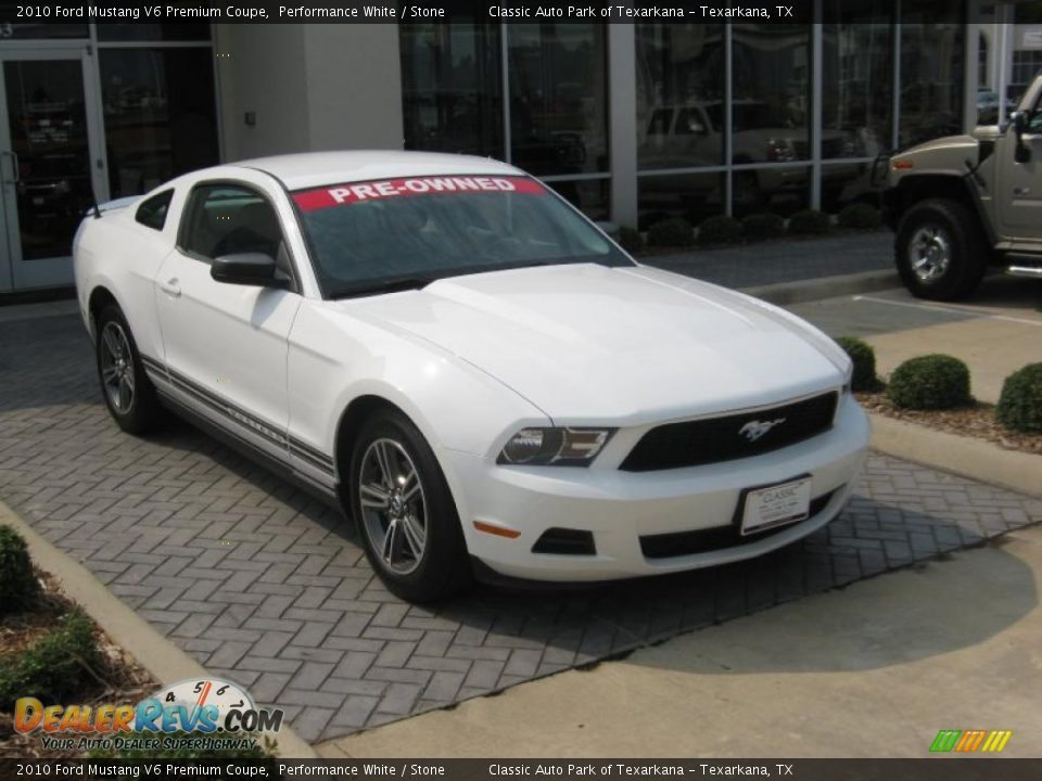 2010 Ford Mustang V6 Premium Coupe Performance White / Stone Photo #7