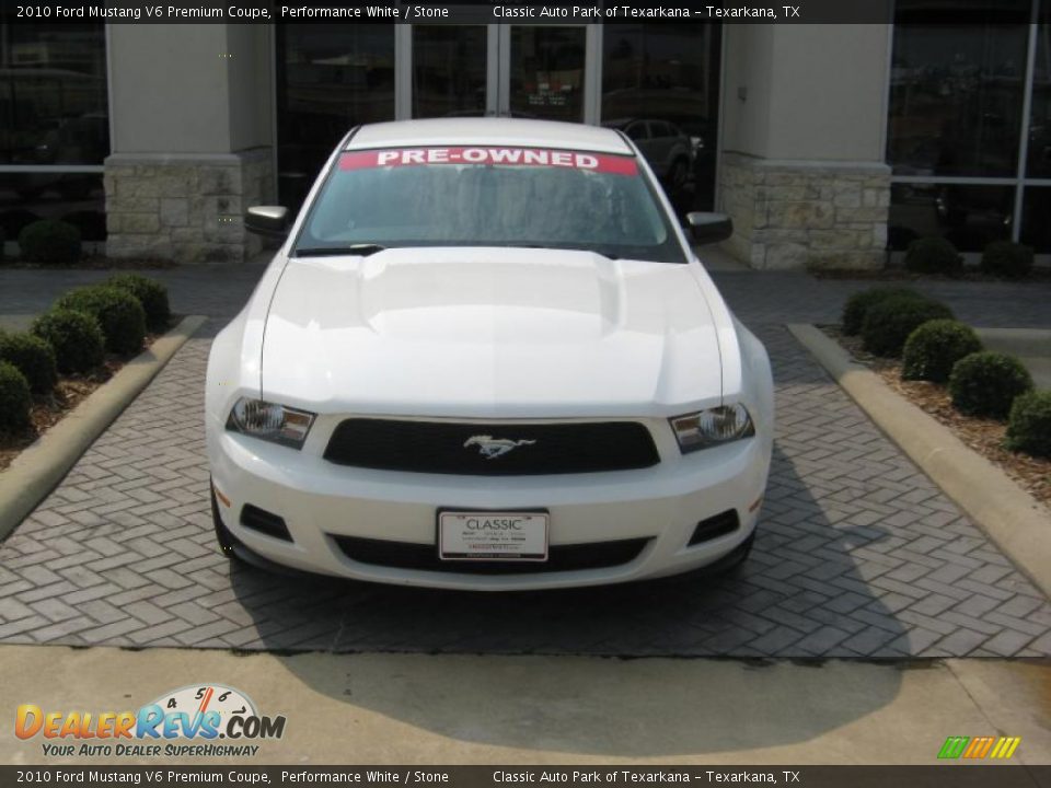 2010 Ford Mustang V6 Premium Coupe Performance White / Stone Photo #8
