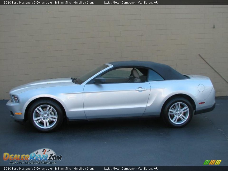 2010 Ford Mustang V6 Convertible Brilliant Silver Metallic / Stone Photo #1