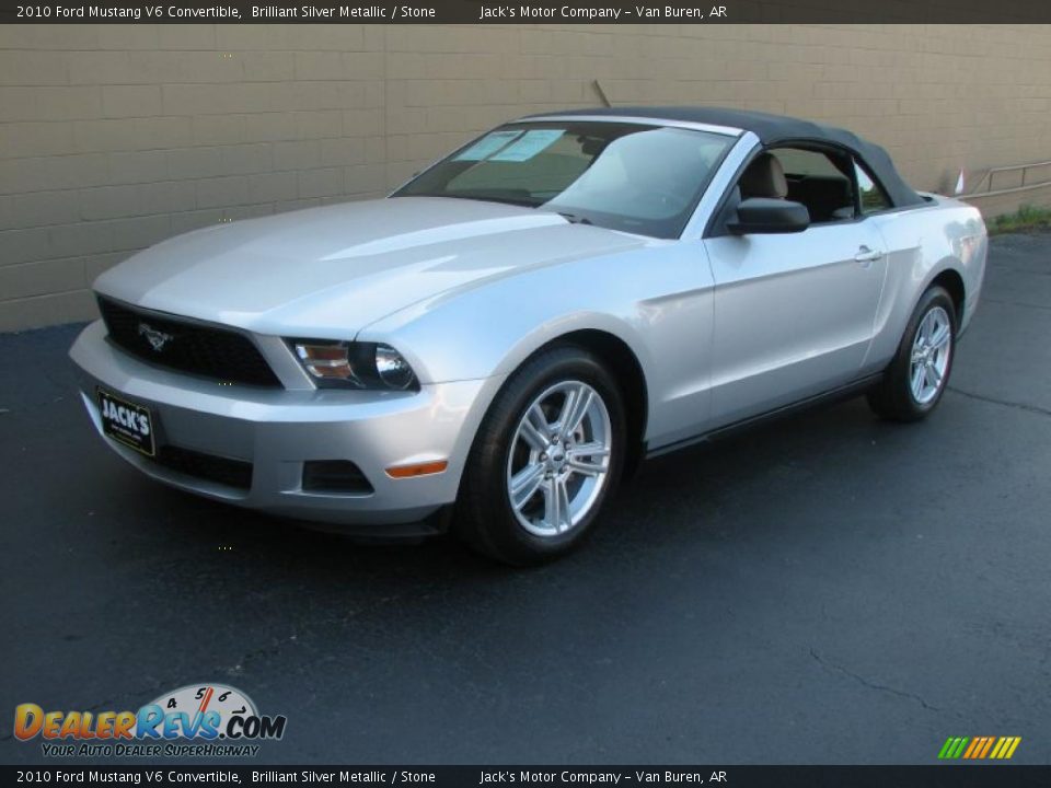 2010 Ford Mustang V6 Convertible Brilliant Silver Metallic / Stone Photo #2