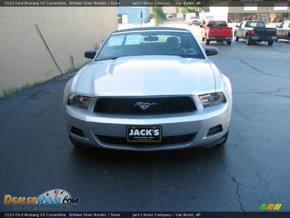 2010 Ford Mustang V6 Convertible Brilliant Silver Metallic / Stone Photo #3