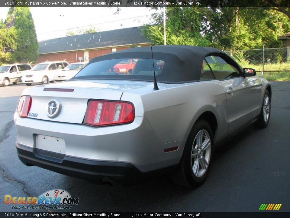 2010 Ford Mustang V6 Convertible Brilliant Silver Metallic / Stone Photo #5