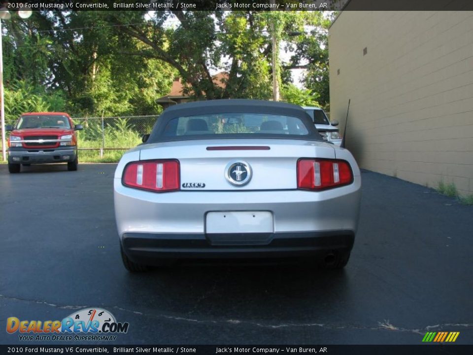 2010 Ford Mustang V6 Convertible Brilliant Silver Metallic / Stone Photo #6