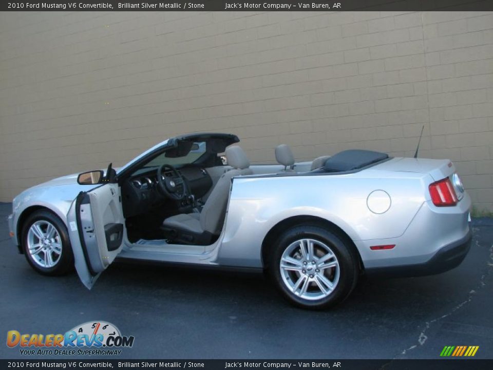 2010 Ford Mustang V6 Convertible Brilliant Silver Metallic / Stone Photo #8