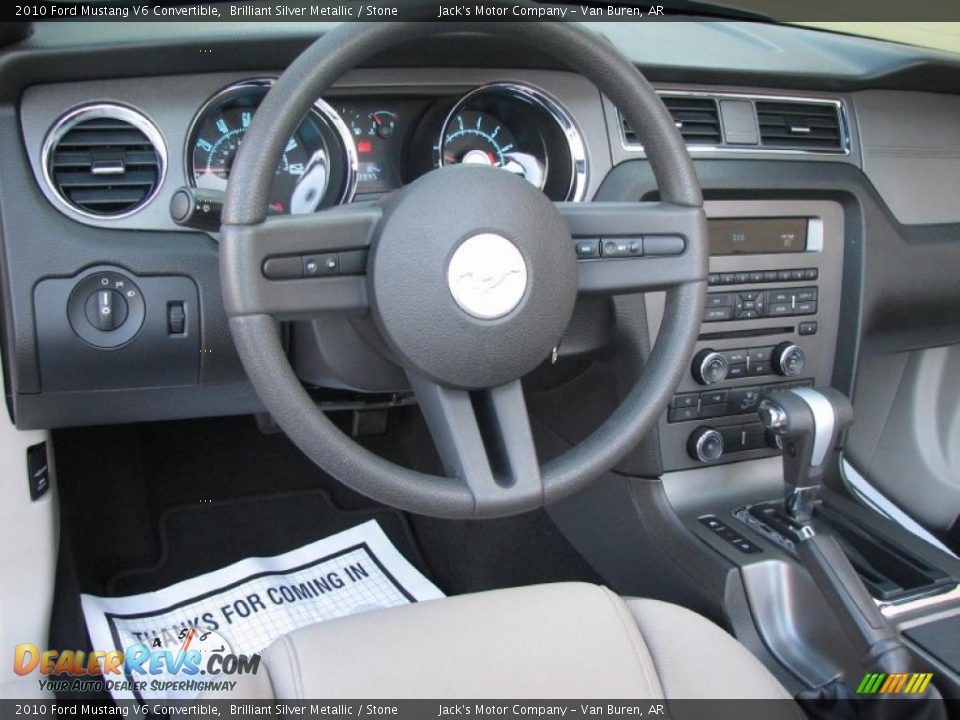 2010 Ford Mustang V6 Convertible Brilliant Silver Metallic / Stone Photo #11