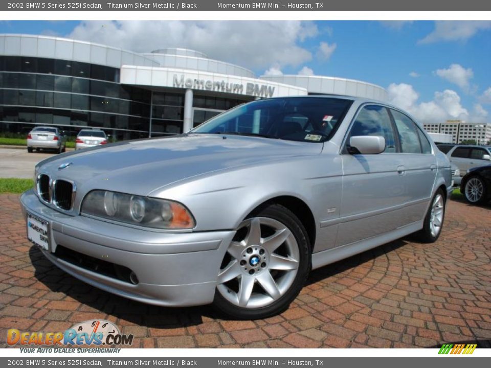 2002 BMW 5 Series 525i Sedan Titanium Silver Metallic / Black Photo #1