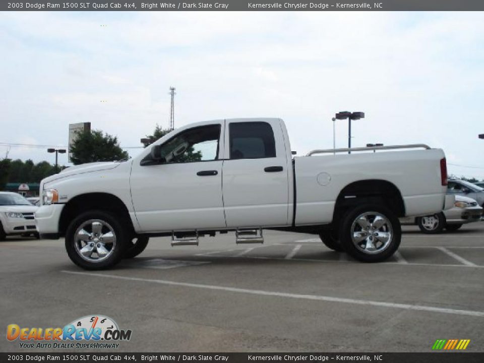 2003 Dodge Ram 1500 SLT Quad Cab 4x4 Bright White / Dark Slate Gray Photo #6