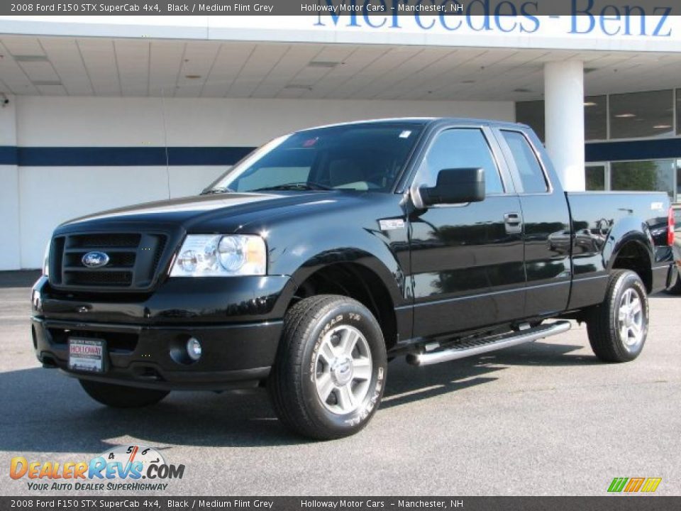 2008 Ford F150 STX SuperCab 4x4 Black / Medium Flint Grey Photo #1