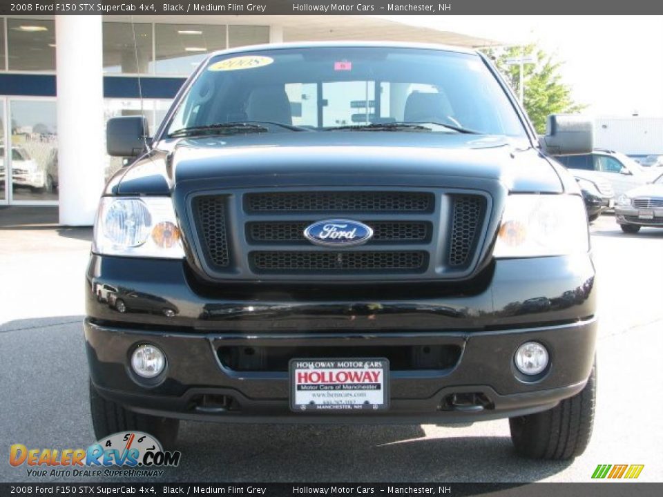 2008 Ford F150 STX SuperCab 4x4 Black / Medium Flint Grey Photo #2