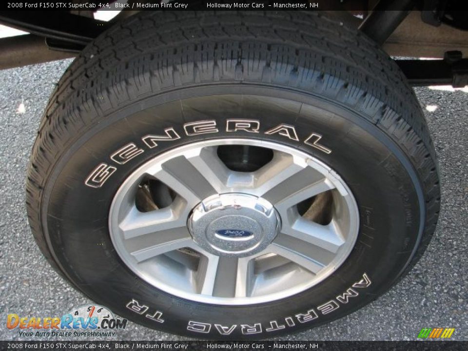2008 Ford F150 STX SuperCab 4x4 Black / Medium Flint Grey Photo #4