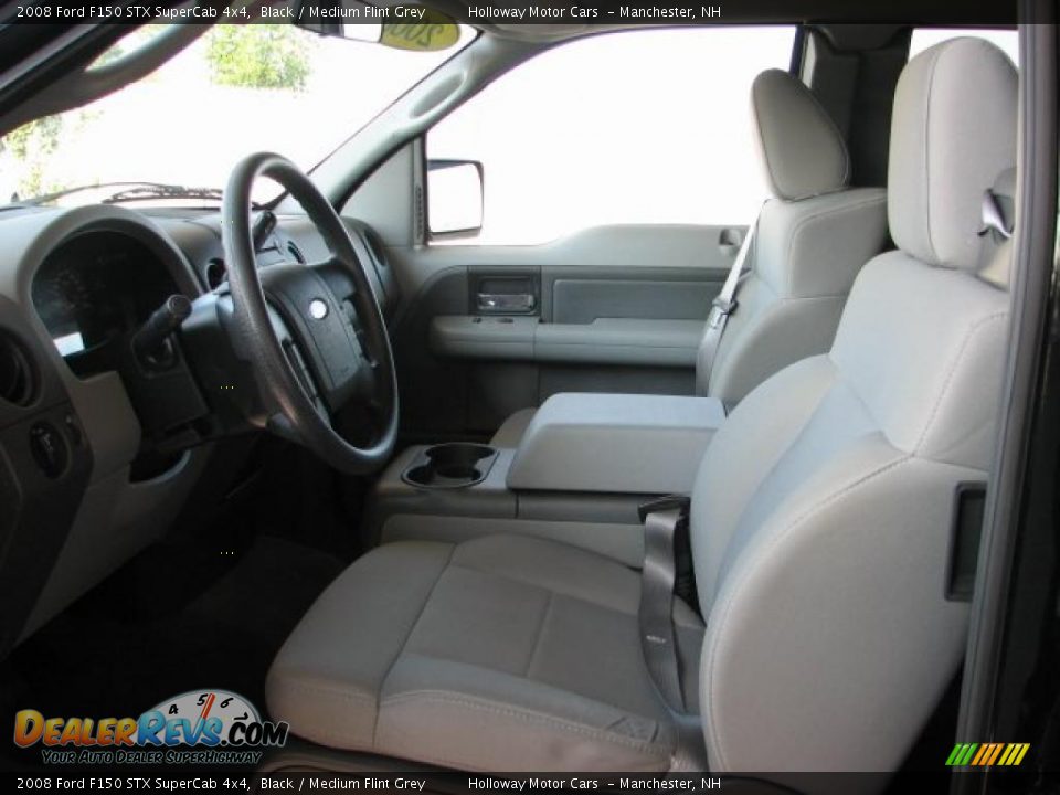 2008 Ford F150 STX SuperCab 4x4 Black / Medium Flint Grey Photo #8