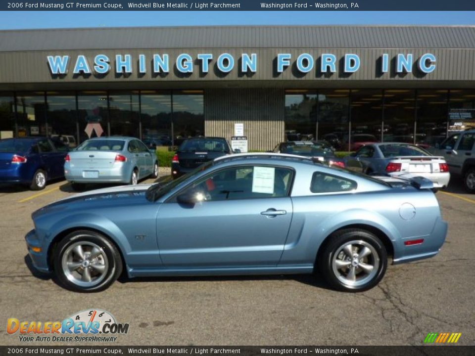 2006 Ford Mustang GT Premium Coupe Windveil Blue Metallic / Light Parchment Photo #1