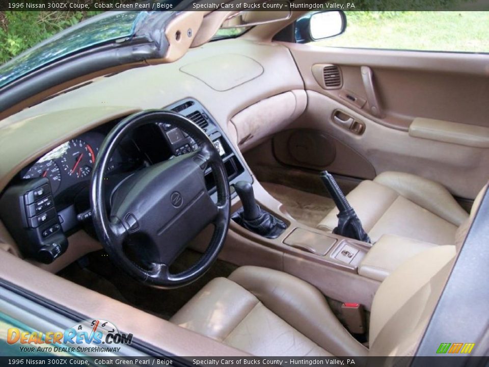 1996 Nissan 300ZX Coupe Cobalt Green Pearl / Beige Photo #35