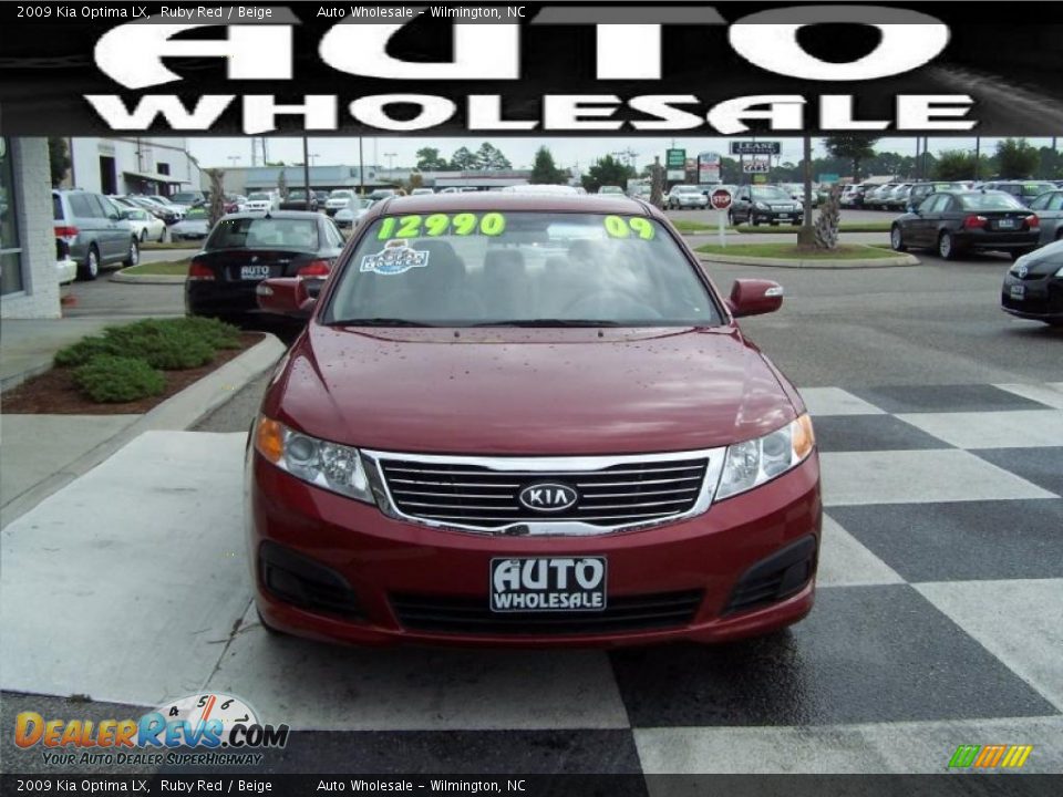 2009 Kia Optima LX Ruby Red / Beige Photo #2