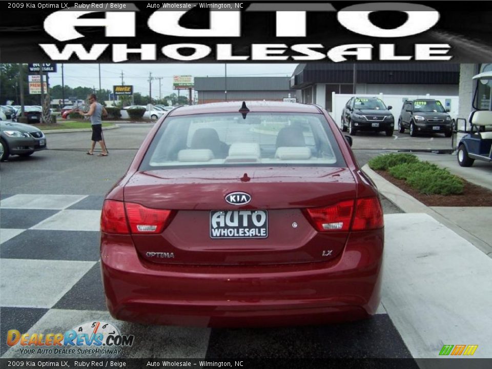 2009 Kia Optima LX Ruby Red / Beige Photo #3
