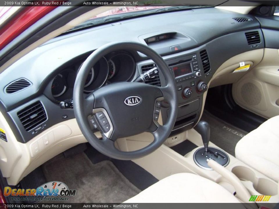 2009 Kia Optima LX Ruby Red / Beige Photo #9