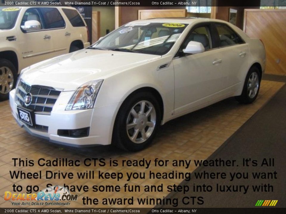 2008 Cadillac CTS 4 AWD Sedan White Diamond Tri-Coat / Cashmere/Cocoa Photo #1