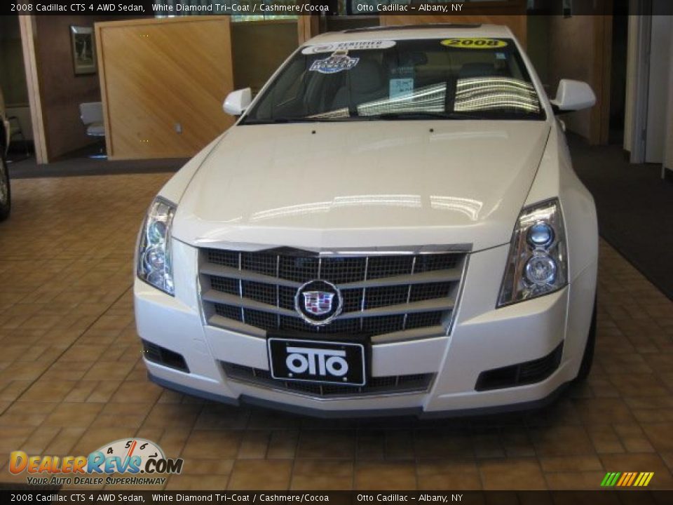 2008 Cadillac CTS 4 AWD Sedan White Diamond Tri-Coat / Cashmere/Cocoa Photo #2