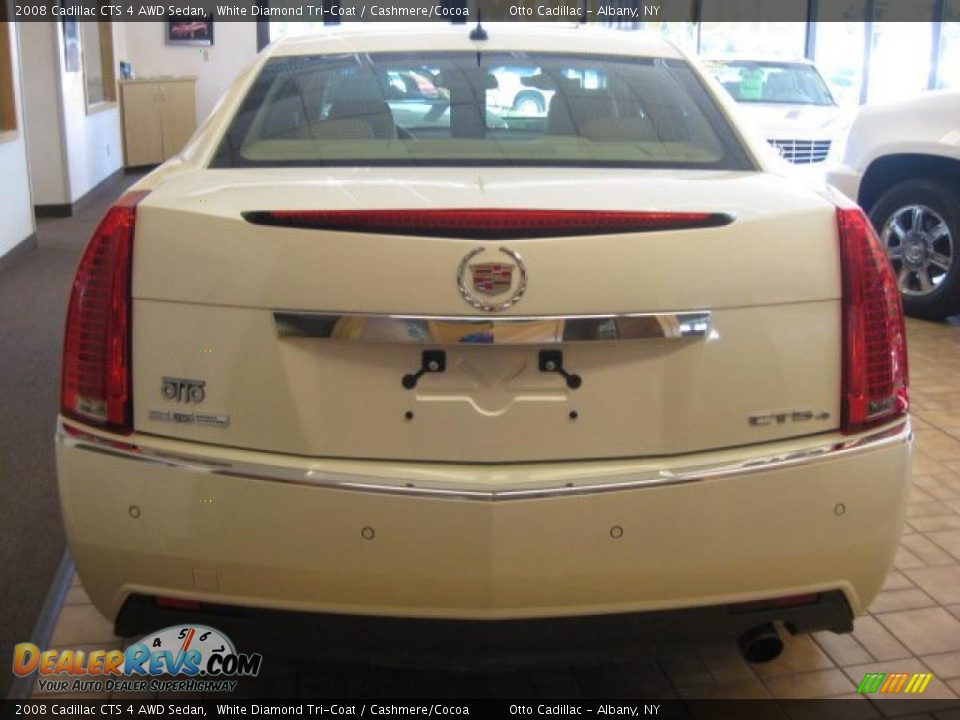 2008 Cadillac CTS 4 AWD Sedan White Diamond Tri-Coat / Cashmere/Cocoa Photo #3